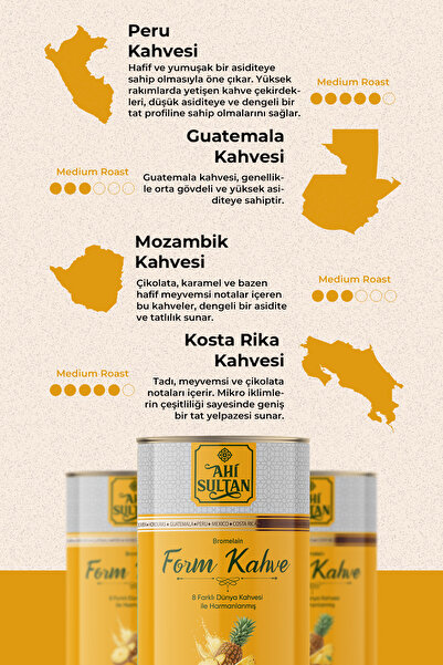 AHİ SULTAN Form Kahvesi 8 Farklı Kahve Ve Bromelain Içerikli 100 G