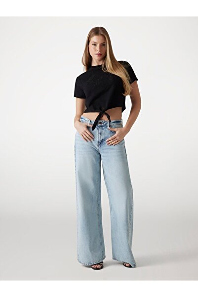 Guess Γυναικείο T-Shirt με οπές, σε φαρδιά γραμμή