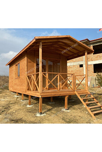 IMKER HOME 18m2 Ahşap Ev Verandalı Kulübe Bungalov Bağ Evi Prefabrik Üretim Y...