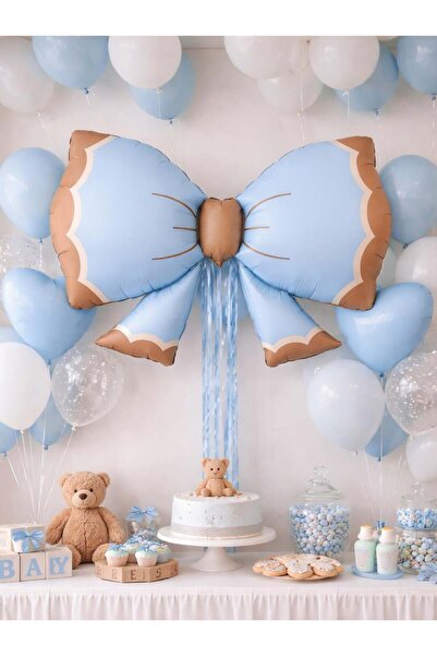 Parti Adresi Fiyonk Figürlü Folyo Balon Retro Parti Balonu Mavi 91x60 cm