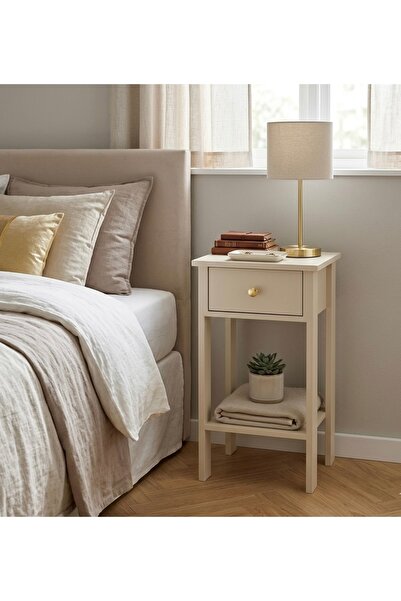 MANDOSİ Tek Çekmeceli Komodin Kumtaşı