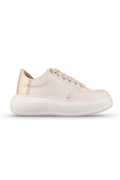 M.P. Mp 252-6307 Beige Women's Lace-Up Sports Shoes