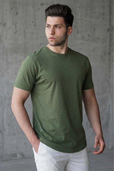 Madmext Χακί ανδρικό μπλουζάκι 4951