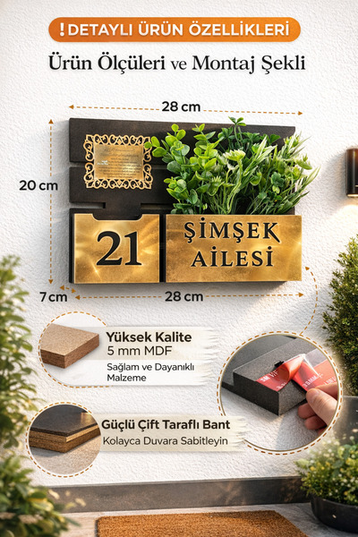 Nixar Desing Modern Tasarım Kapı Süsü, Kapı Süsü, Ahşap Kapı Süsü, Kapı İsimliği