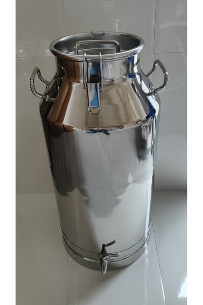 Favo Agro 50 Litre Zeytinyağı Güğümü - Musluklu - Paslanmaz Çelik - Klips Kap...