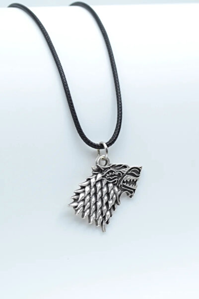 ıdr Game Of Thrones Kurt Gümüş Kaplama Deri İp Kolye