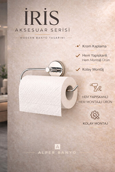 Alper Banyo حامل مناشف منفرد من سيريا كروم |   نموذج ايكو |   رف منشفة ورقية ...