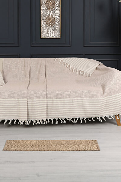 Virdis Home Elmas Desen Pamuklu Koltuk Örtüsü 170x210cm Tekli&Üçlü Koltuk,Çek...