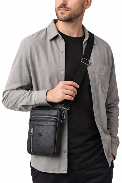 deri,se club Ανδρική τσάντα ώμου με μαύρο λουράκι Messenger