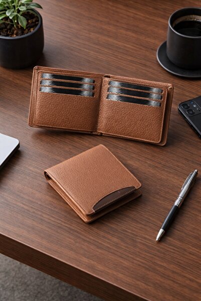 DERKON Stylish Medium Size Genuine Leather Men's Wallet, Gift