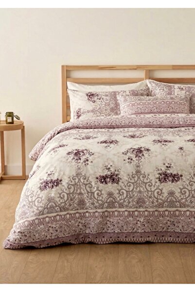 LaLiva Lenjerie de pat dublă cu flori, set de lenjerie de pat elastică din bu...