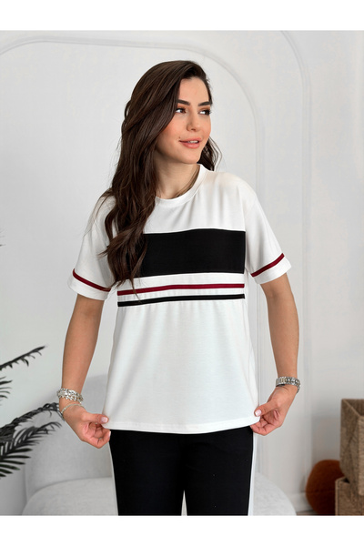 DE'VESTA Set trening de vară, top și pantaloni, cu dungi, din material modal ...
