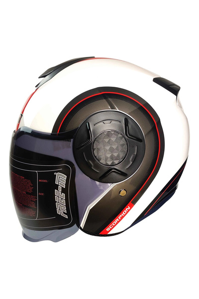 Free-M FR-665 Yarım Motosiklet Kaskı - Circle Desenli, Güneş Vizörlü CE Onaylı