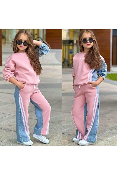 aynuraa طقم بدلة رياضية مثالية مكونة من خيطين من الدنيم بدون سردون 1802P