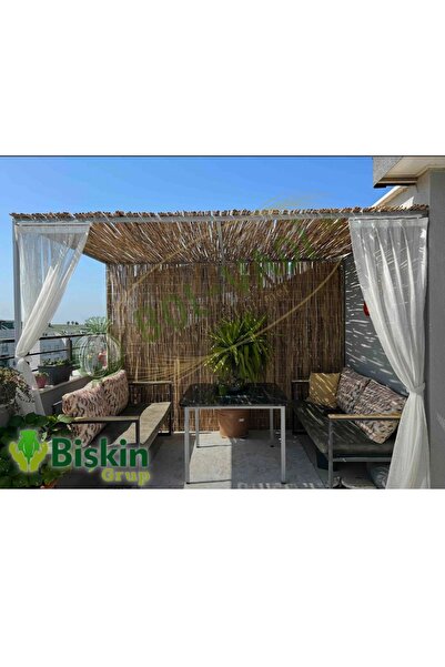 BİŞKİN Kamış Hasır Çit 2 m x 6 m Bahçe Balkon Gizleme Çiti