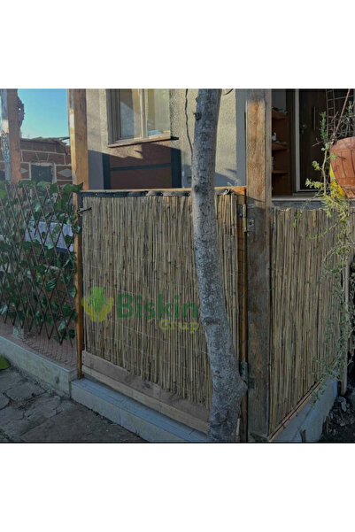 BİŞKİN 120cm X 200cm Afyonkarahisardan Misina Ipli Doğal Bambu Kamış Çit,bahç...