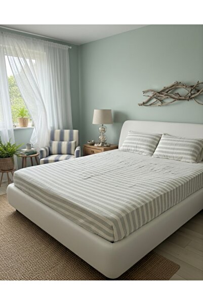 Monochrome Tekstil 2 Layer Muslin Sheet and Pillowcase Set - 100% Cotton, Aut...