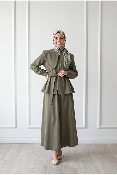 MİHRA STORE Σετ φούστας Şevin με φερμουάρ στο λαιμό και δέσιμο στη μέση - MF6...