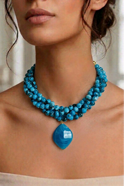 PETEK AKSESUAR Çoklu Alaçatı Boncuk Akrilik Kolye