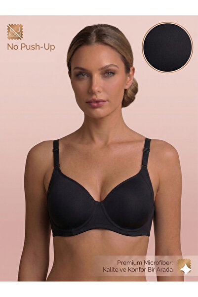 Lavint Homewear SUTEN NEGRU MICRO-SUPPORT FĂRĂ SÂRMĂ, CU SPĂRĂTORI MINIMI