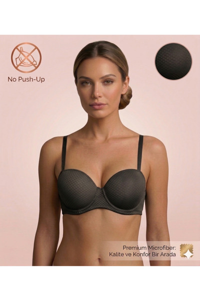 Lavint Homewear Μαύρο σουτιέν Dobby χωρίς ενίσχυση με ενίσχυση στον ιμάντα, μ...