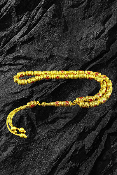 Duende Silver Ay Yıldız Tesbih - Fizyon Tesbih - 14 Ayar Altın Kaplama Mineli...