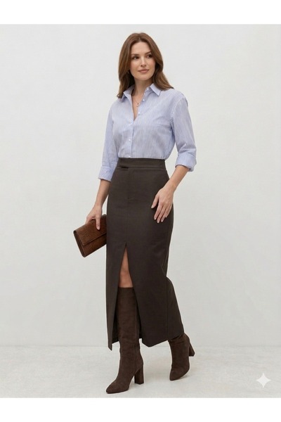 Mess Trend Tarzınla Fark Yarat Anthracite Pencil Skirt