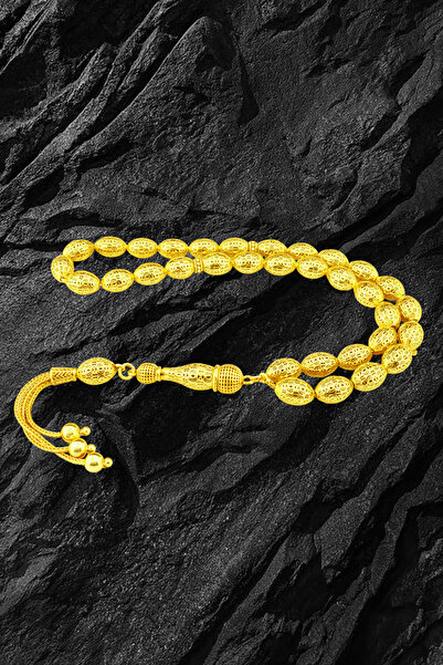 Duende Silver 14 Ayar Altın Kaplama Tesbih - Lüks Erkek Tesbih - Tesbih Hediy...