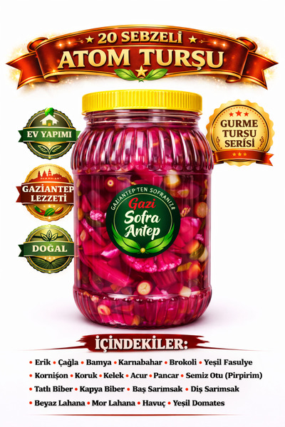 gazisofraantep Karışık Gurme Turşu 5lik Pet (20 SEBZELİ HAKİKİ EV YAPIMI)