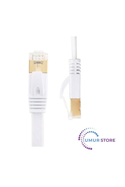 Cat6 Ethernet RJ45 Modem Internet Kablosu Slim Flat Kırılmaz Kablo 10 Metre