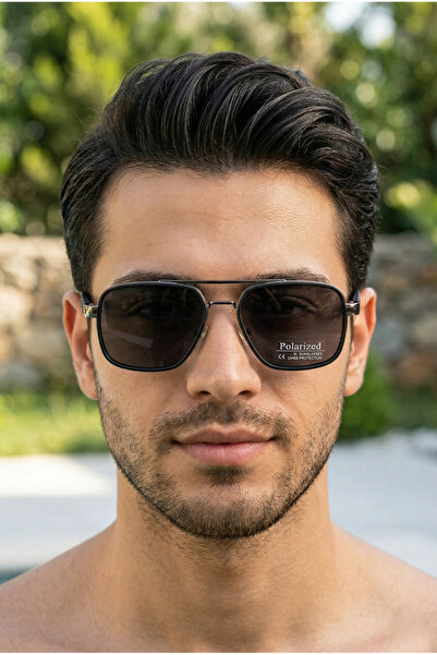 MONAL Unisex Pilot Siyah Polarize Güneş Gözlüğü Siyah Organik Cam 50 Ekartman