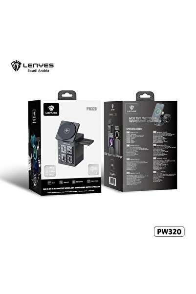 Lenyes PW 320 15W 6-in-1 Wireless Charging Stand with Qi2 Technology and Alar...