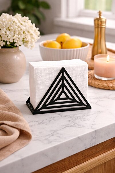 LAZORİAE Μοντέρνα Μεταλλική Θήκη Χαρτοπετσετών σε Σχήμα Τριγώνου – Διακοσμητι...