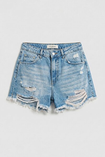 it's basic Women's T.Kot Color 12S5-32 Mini Size High Waist Curved Ripped Det...