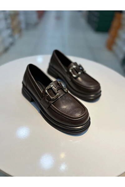 Alphus Serrace Tokalı Şık Kadın Loafer Babet
