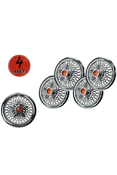 OTOCİRİT Jant Kapağı Kırılmaz Telli Yıldız Fırfırlı Turuncu 16" ABS Krom Pasl...