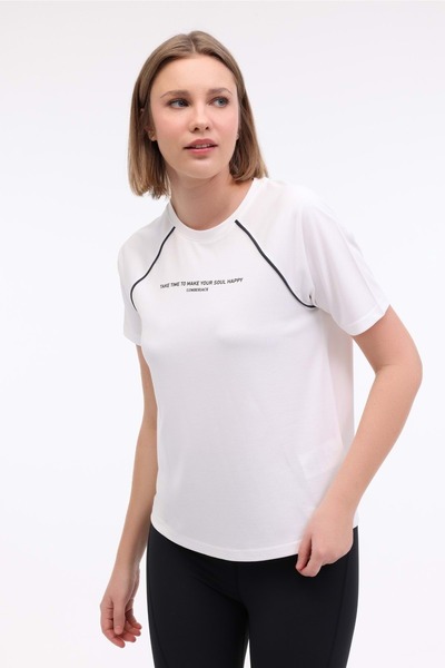 lumberjack Anisa Women's White Round Neck T-Shirt