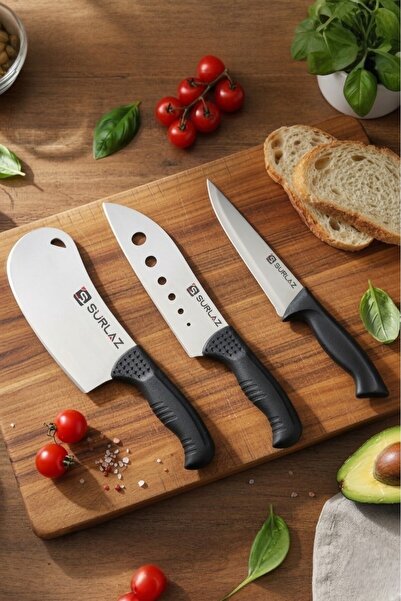 SürLaz 3 Parça Şef Bıçak Seti Sürmene Bıçağı Kurban Bıçağı