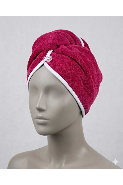 EX Φούξια πετσέτα μαλλιών με κουμπιά για μπάνιο, μετά την παραλία και την πισίνα