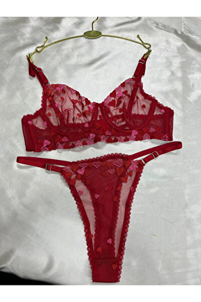 MODELLİFE SET BRALETĂ DIN DANTELĂ ROȘIE