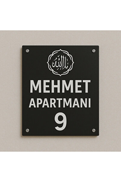 Outdoor One Kişiye Özel Maşallah Kapı İsimliği | Yazılı Pleksi Apartman & Sit...