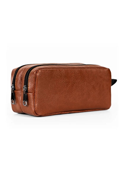 Gözde Proje مقلمة من الجلد الصناعي ذات عينين بلون أسمر