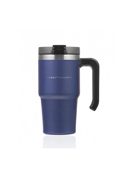 Tyeso كوب ماكسوس فراغ مزدوج الجدار معزول حراريًا مع شفاطة 600 مل أزرق