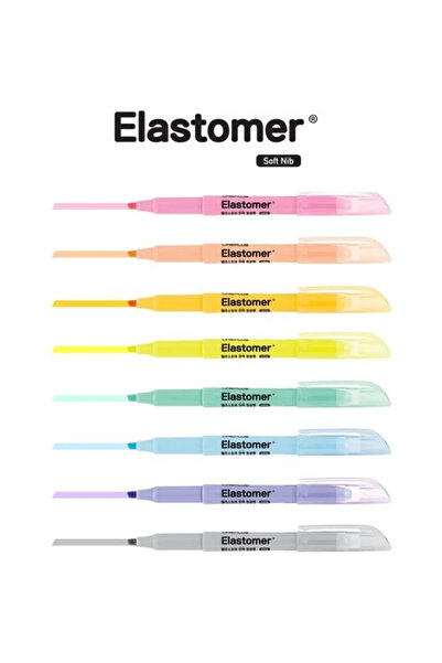 Lineplus Elastomer Fosforlu Kalem Pastel Renkler 6'lı Paket