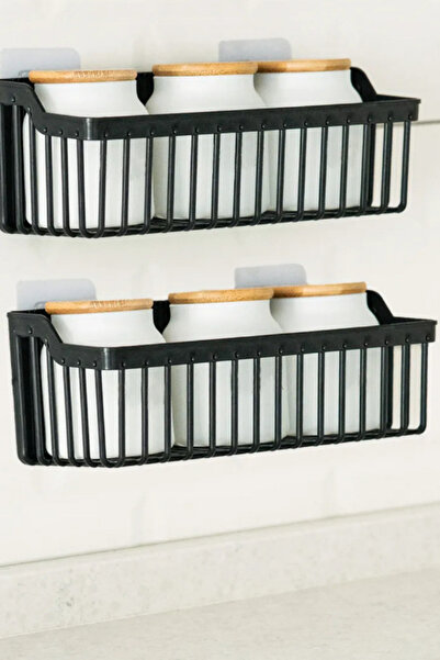 ViZKA Yapışkanlı Banyo Şampuanlık Rafı - Mutfak Rafı -ikili Duş Düzenleyici -...