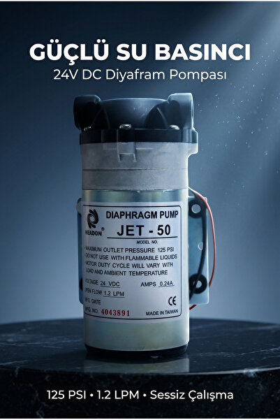 watalina Jet 50 Diyaframlı Su Arıtma Pompası - 24V DC, 1.2 LPM, 130 PSI Basınç