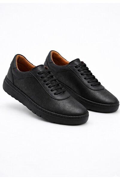 Anıl Ayakkabı Castle 12506 Women's Black Genuine Leather Orthopedic Rubber La...