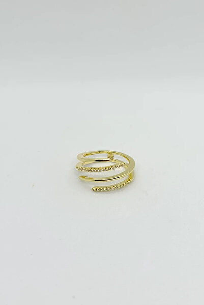 ndjewelry خاتم ذهبي حلزوني لامع