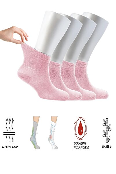 Ozzy Socks 4 أزواج من جوارب الكاحل النسائية المصنوعة من الخيزران غير المطاطية...