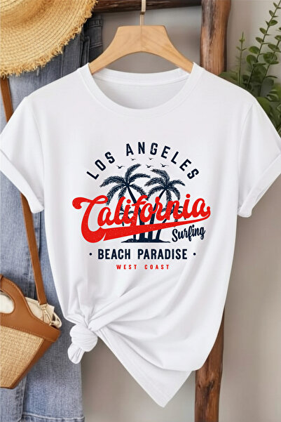 l'eivor Γυναικείο μπλουζάκι California Beach Paradise με στάμπα